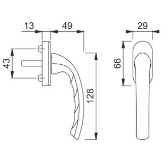 Hoppe Fenstergriff Tokyo F1 S Alu natur