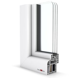 Wohnraumfenster 2-flg. Allegro Max Weiß 1500x1500 mm DIN Dreh-Stulp (beweglicher Pfosten)/Dreh-Kipp