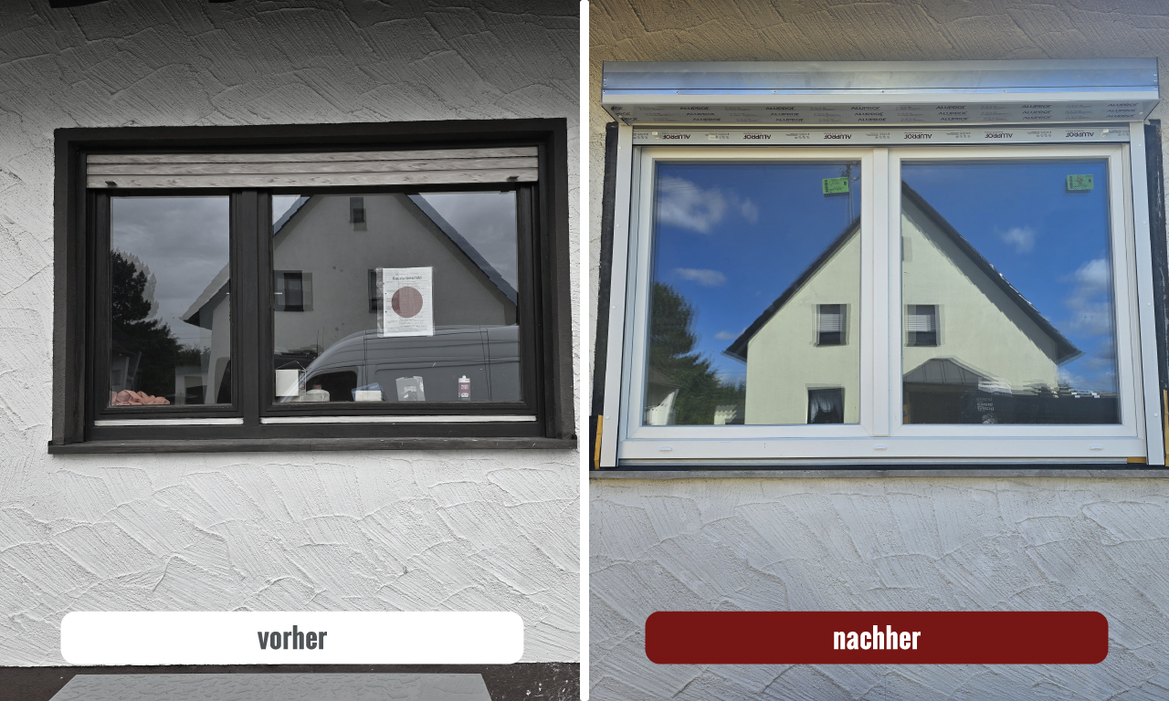 Fenster von außen Vorher Nachher Vergleich