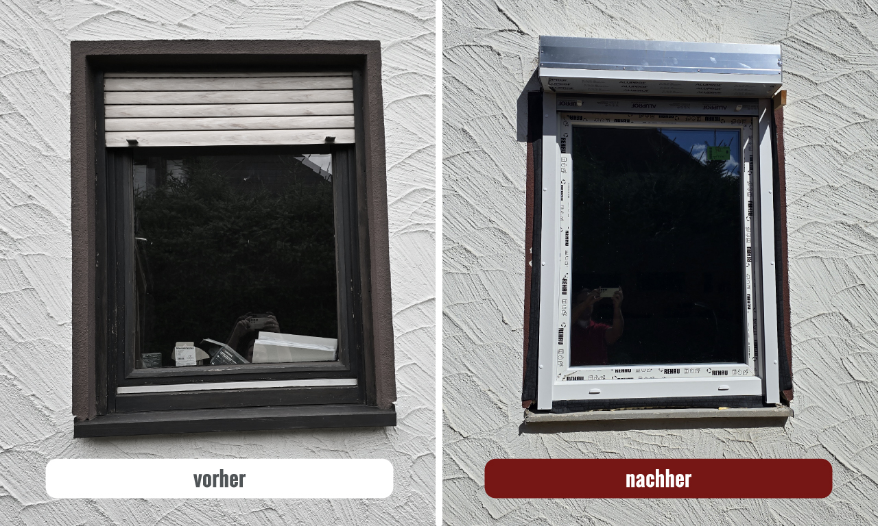 Einflügliges Fenster Vorher Nachher Vergleich