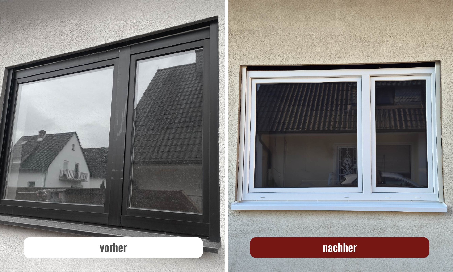 Fenster in Außenwand Erdgeschoss 2 Vorher Nachher